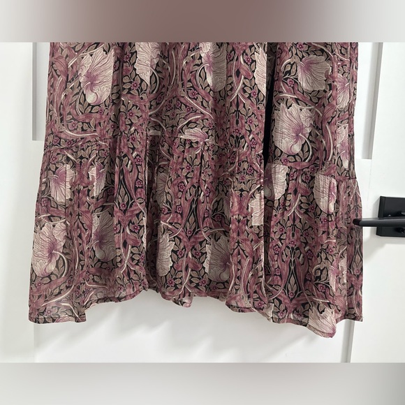 PAIGE x Morris & Co. Holland Dress Pink/Mauve Multi Silk Size M - Picture 10 of 12